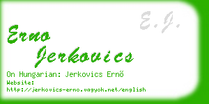 erno jerkovics business card